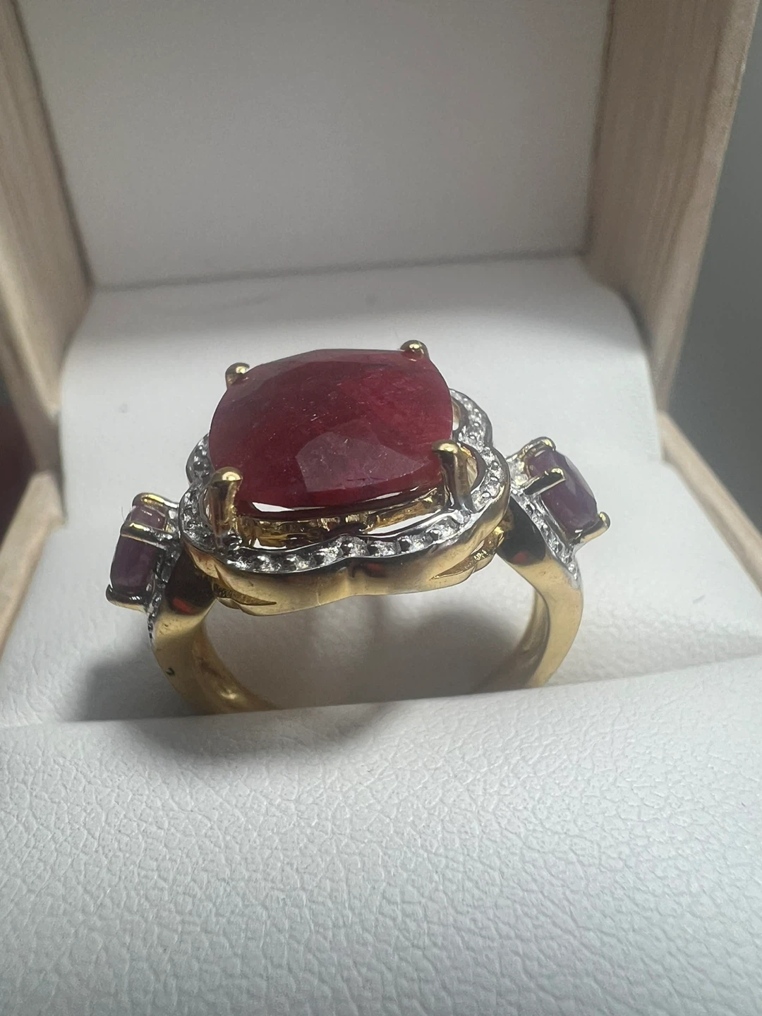 925 silver Ruby and Diamond Ring - photo 3