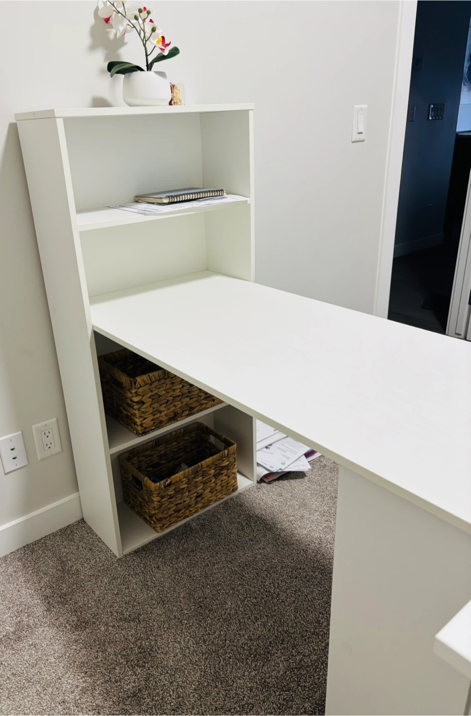 White Desk with Shelves