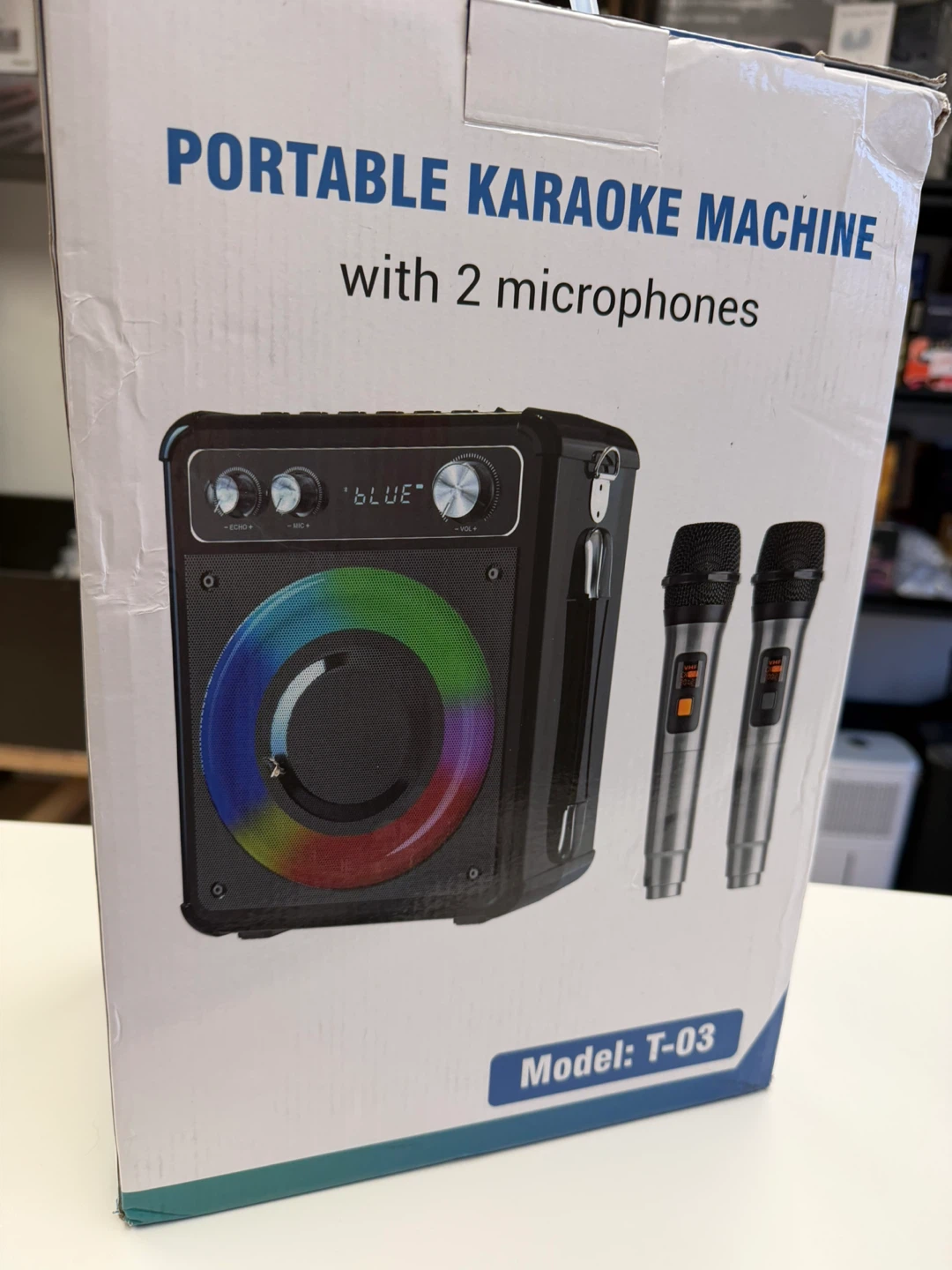 Portable Karaoke Machine Model T-03 with 2 Mics - photo 3