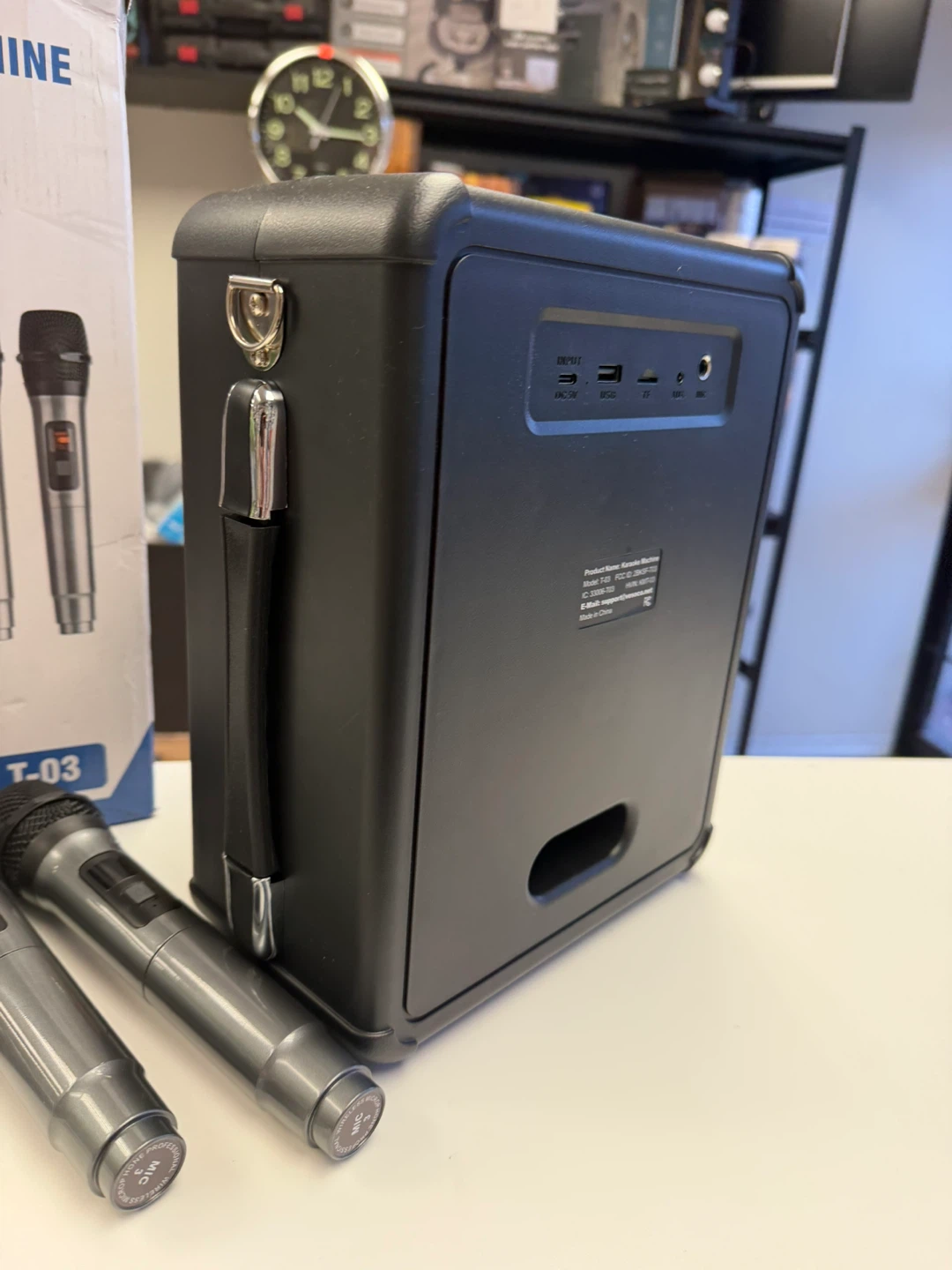 Portable Karaoke Machine Model T-03 with 2 Mics - photo 4