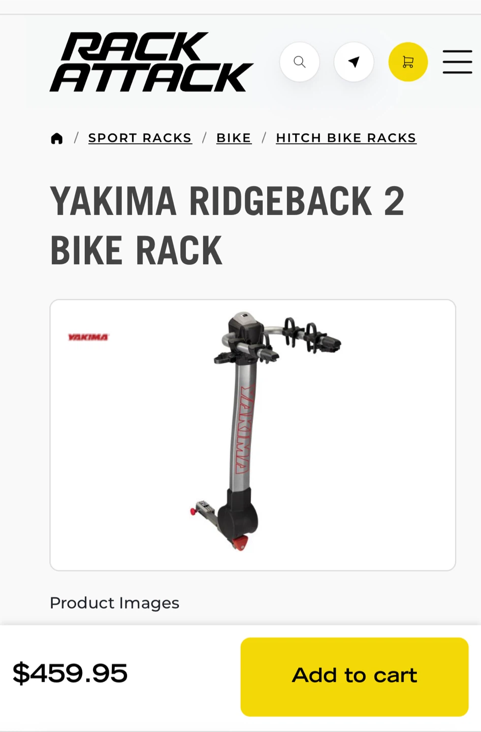 Yakima RidgeBack 2 Bike Hitch Rack - photo 3