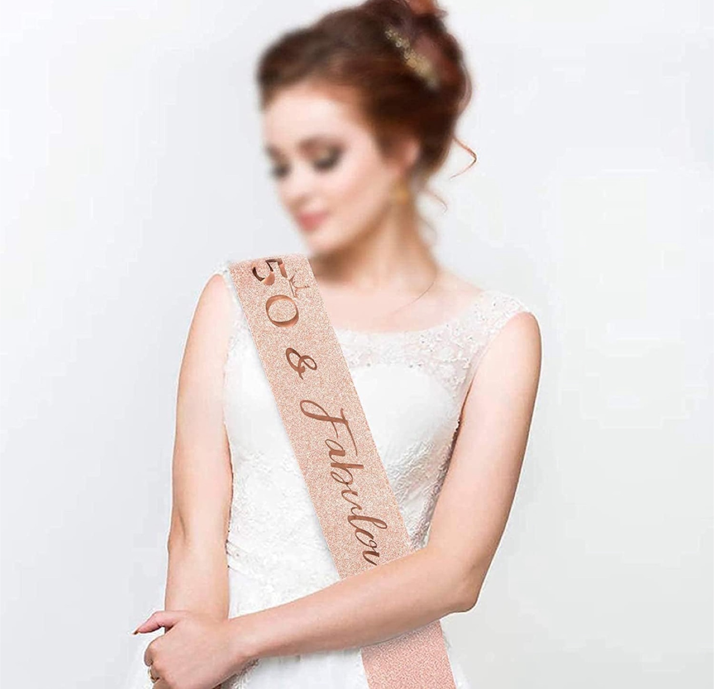 50 & Fabulous Rose Gold Birthday Sash & Tiara - photo 2