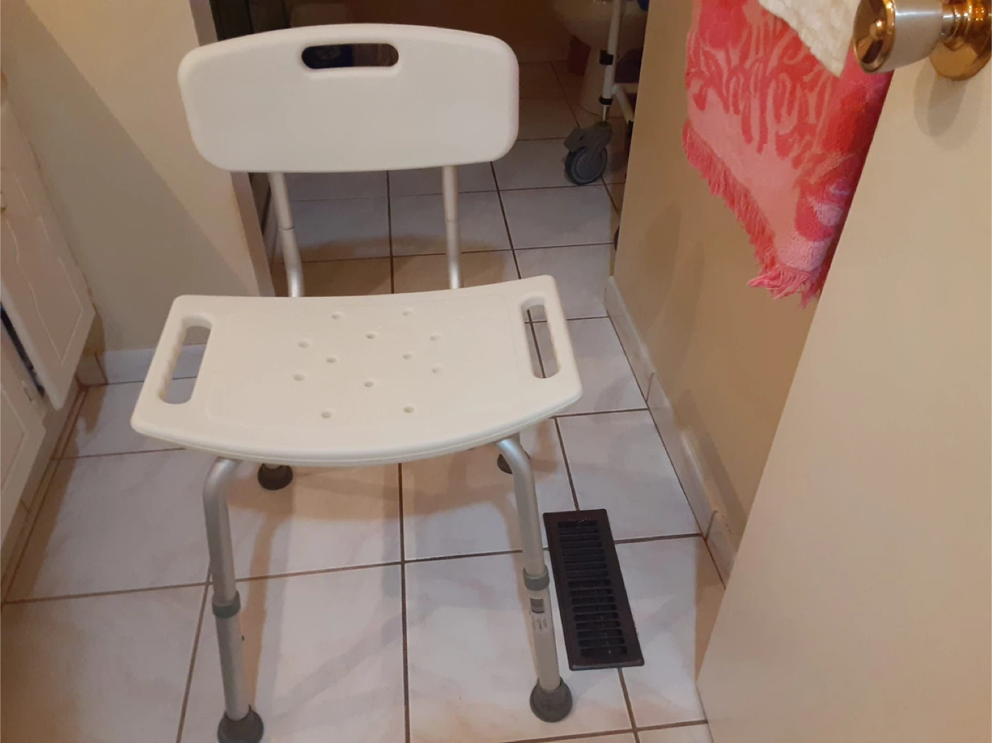 Adjustable White Bath/Shower Chair