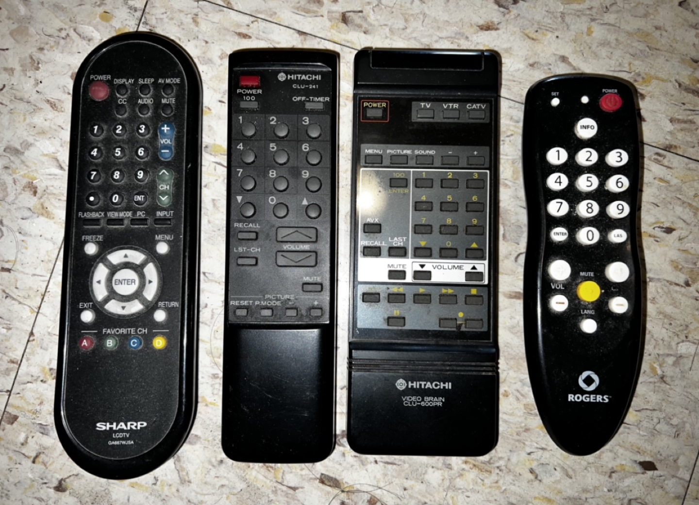 Sharp, Hitachi, Rogers TV Remotes (price of each)