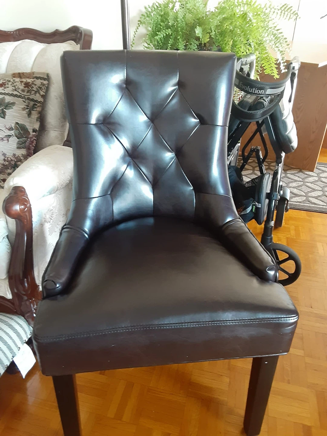 Brown Tufted Dining Chair