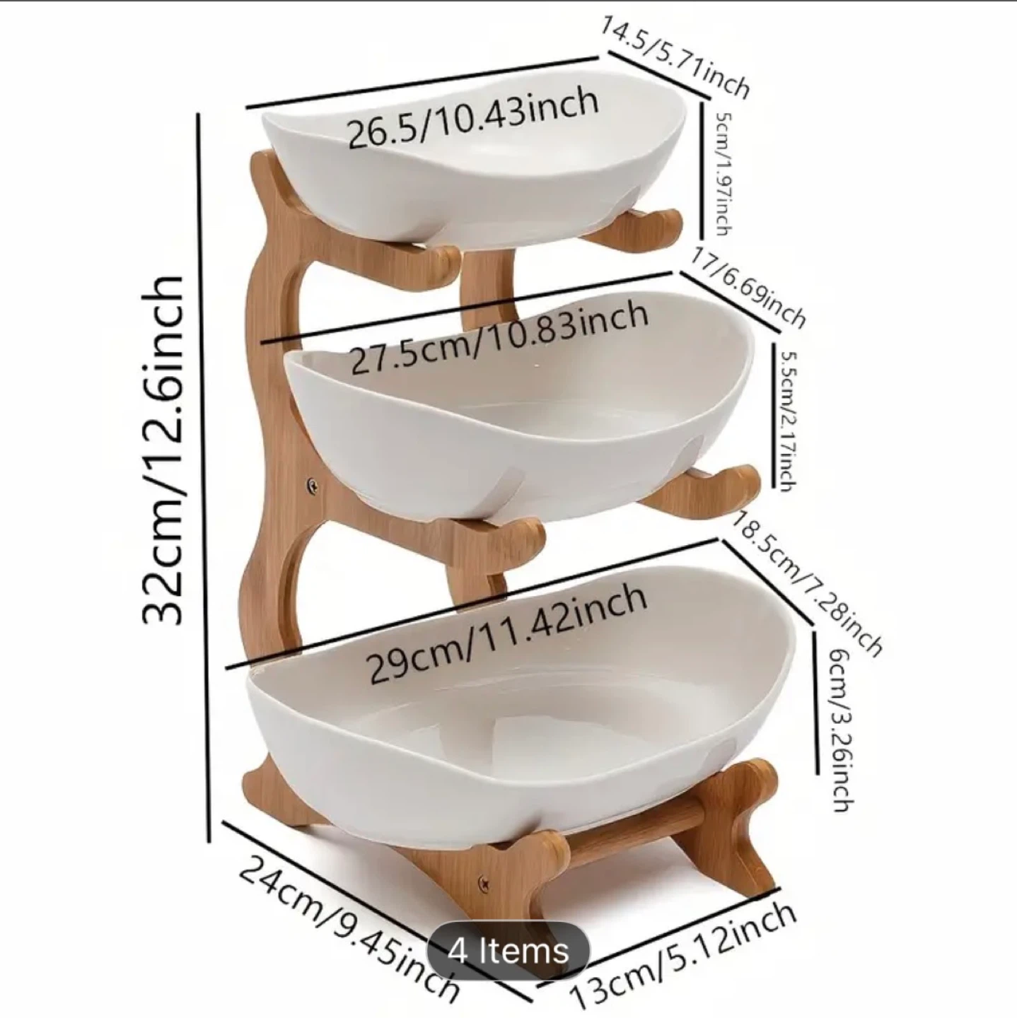 3-Tiered Fruit Bowl Stand - photo 3
