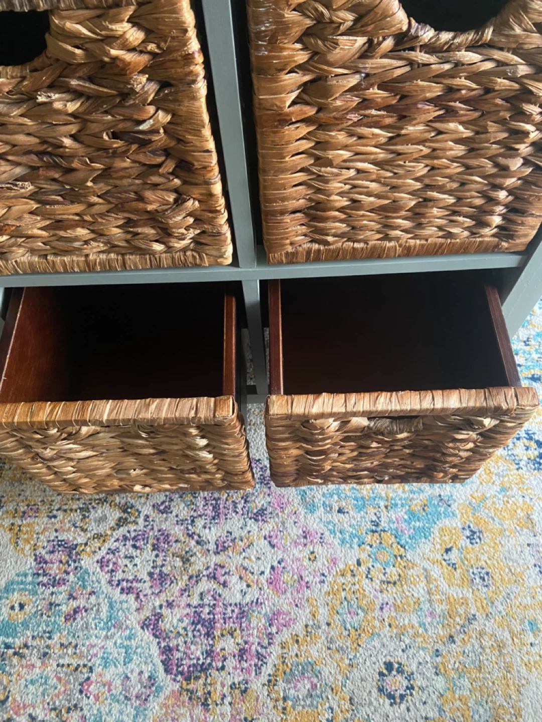 🥕Sage Green Cabinet with Wicker Drawers - photo 2