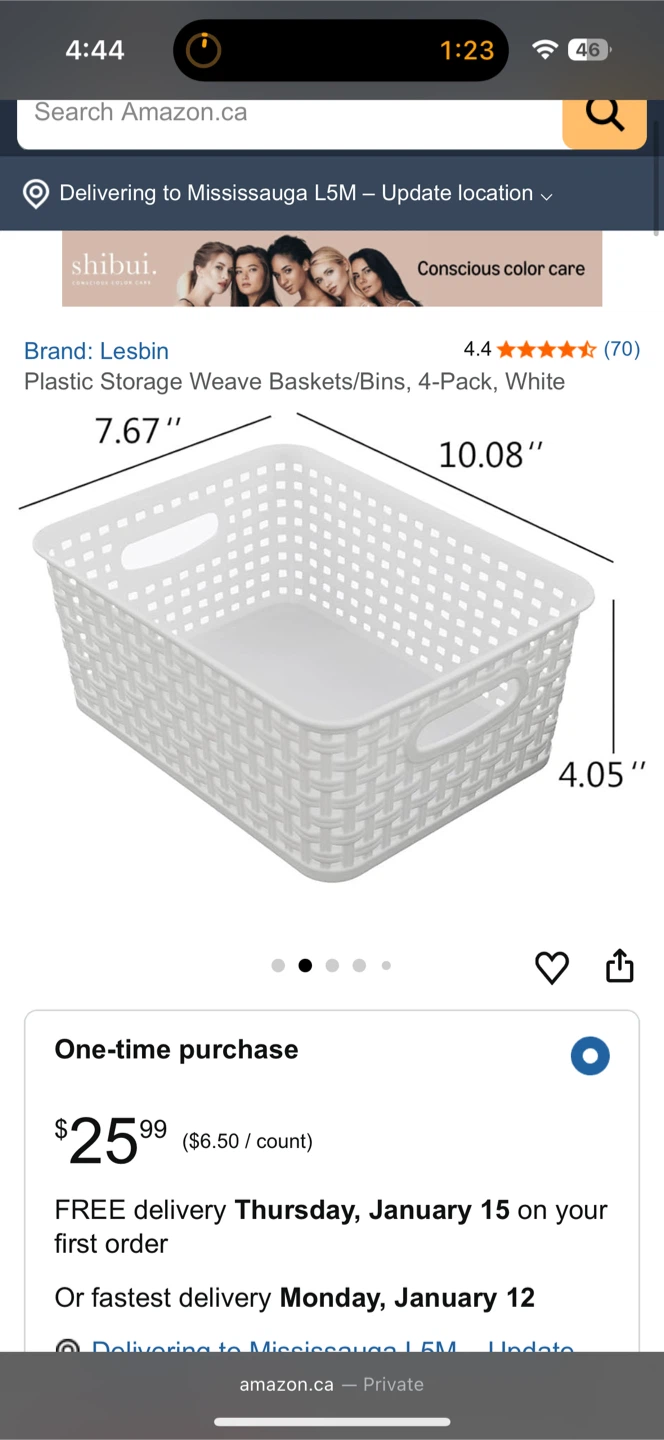 Plastic weave basket different sizes (5) 2 large