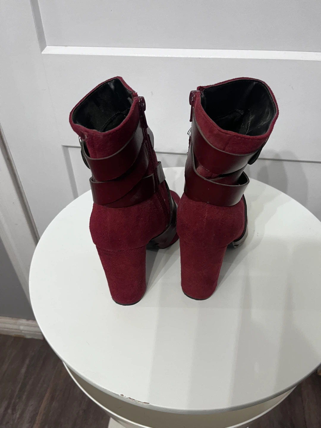 Burgundy Heeled Boots - Size 7 - photo 2