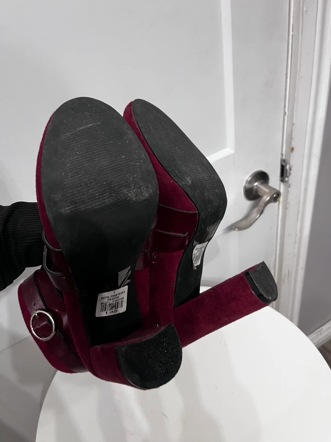 Burgundy Heeled Boots - Size 7 - photo 4