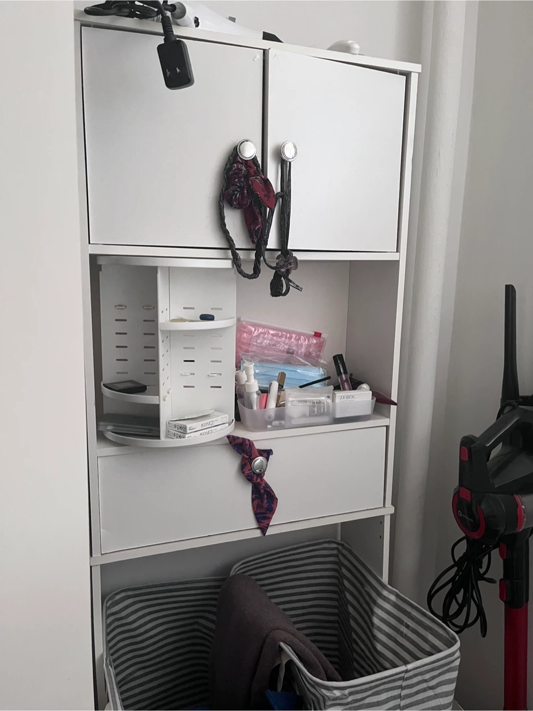 White Over-the-Toilet Bathroom Storage Cabinet - photo 3