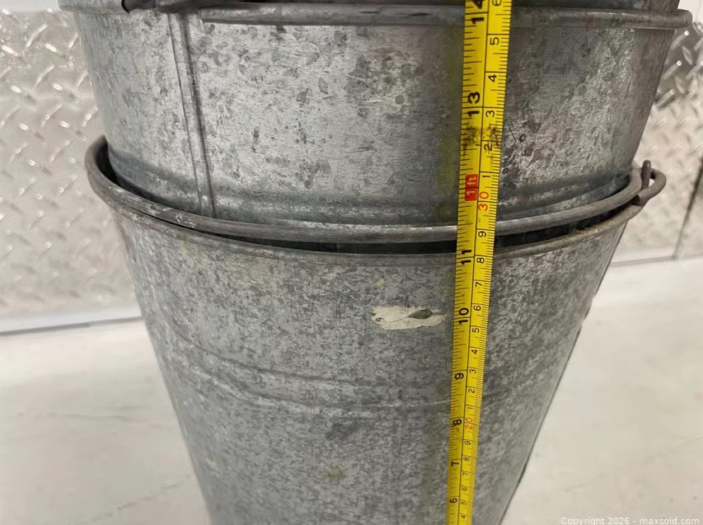 Galvanized Metal Buckets - Set of 5 - photo 2