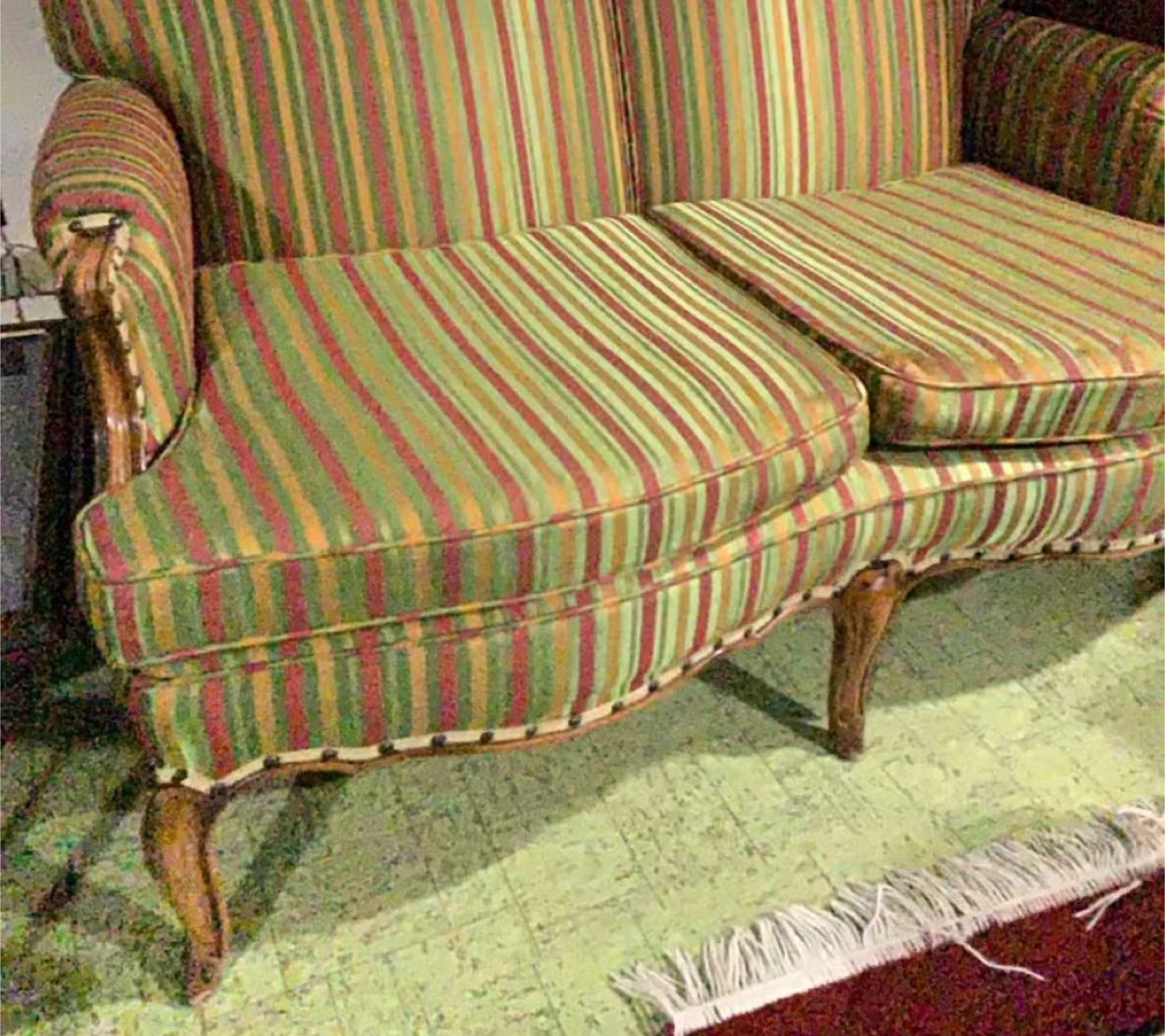 Striped Loveseat Sofa - photo 2