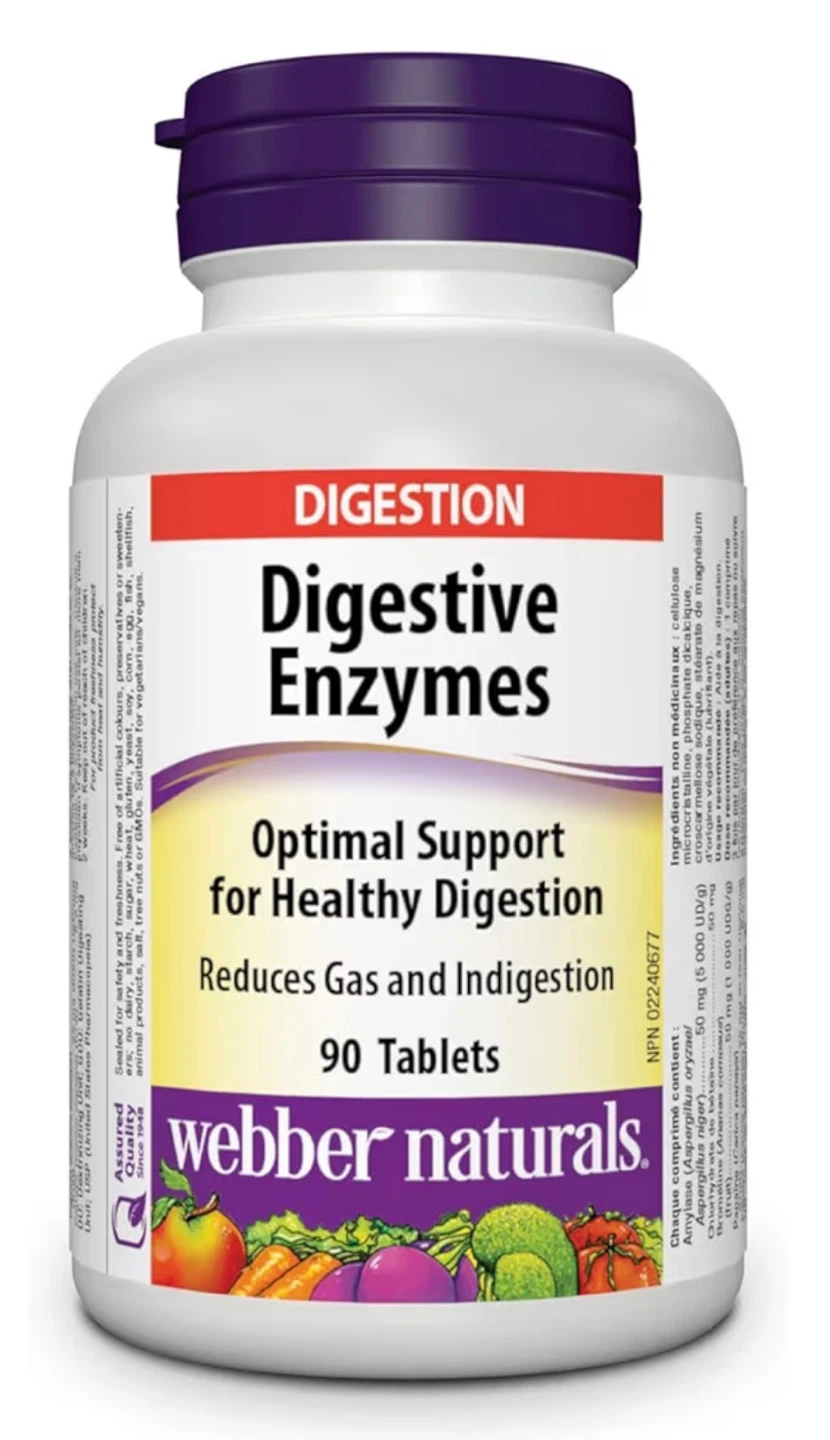 Webber Naturals Digestive Enzymes, 90 Tablets