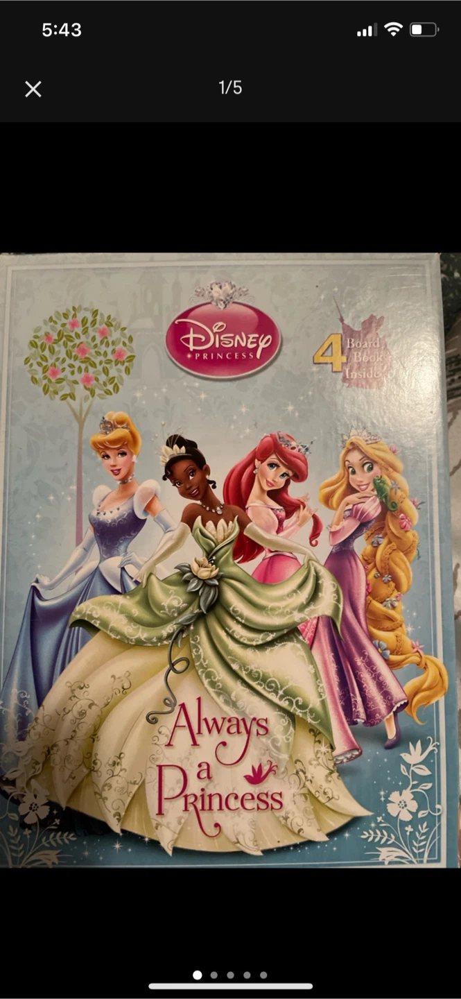 Disney Princess 4 Board Book Bundle