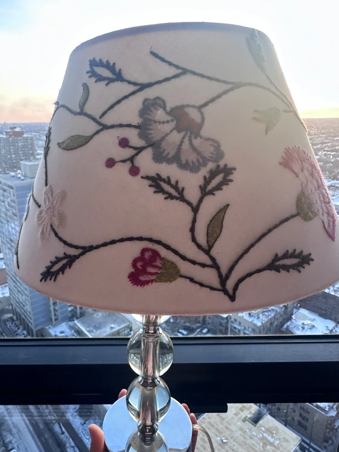 Floral Embroidered Table Lamp