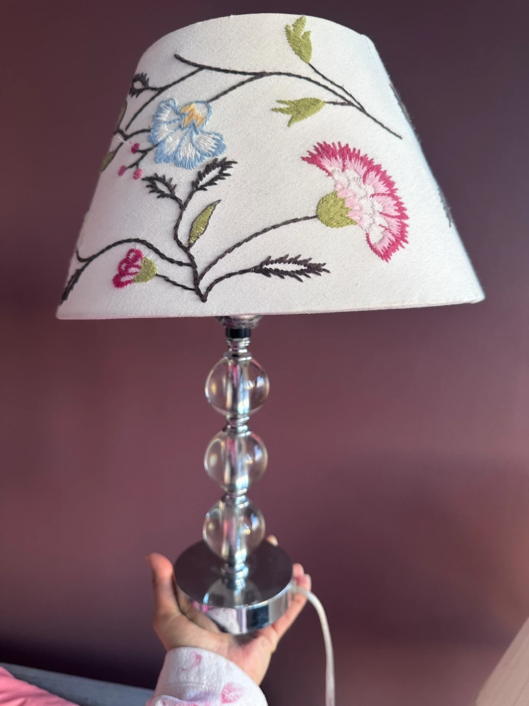 Floral Embroidered Table Lamp - photo 2