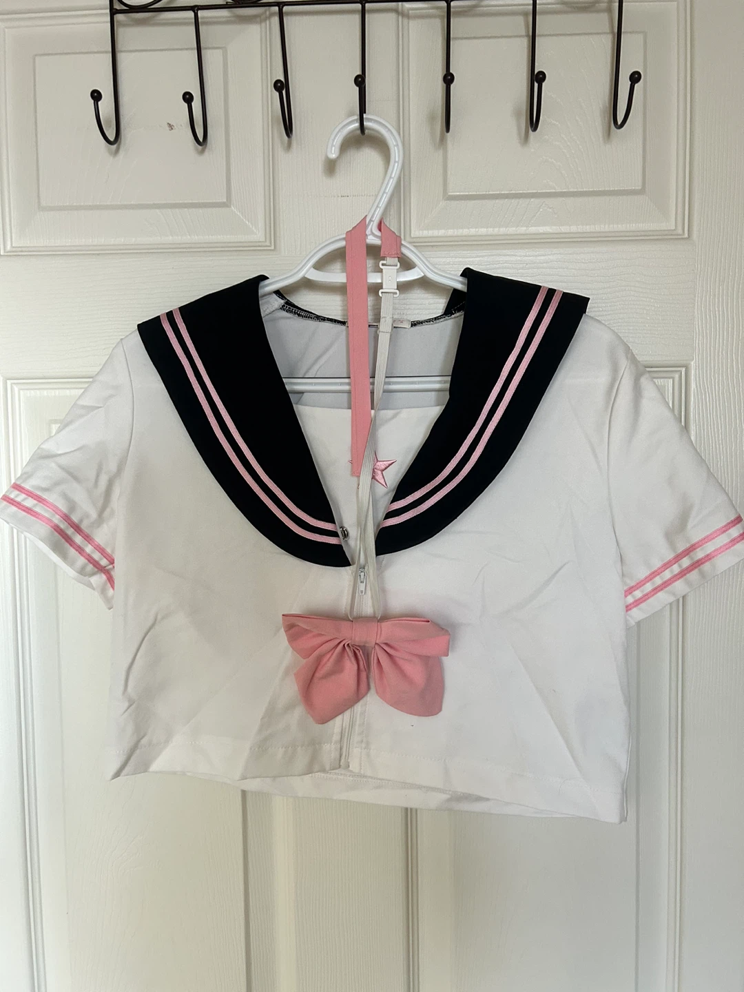 Sailor-style Anime Crop Top S