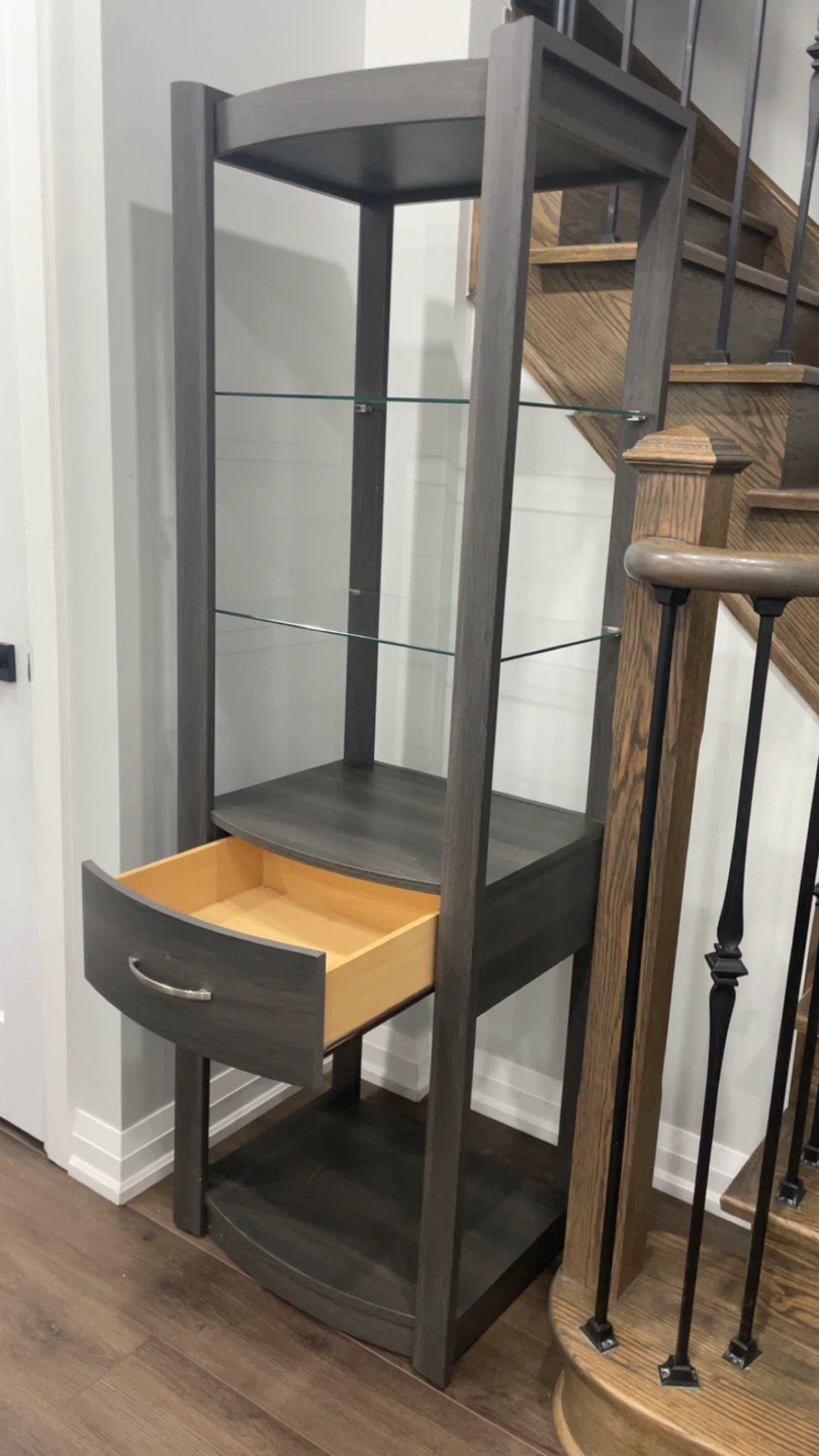 Grey Display Shelf with Glass Shelves - photo 3