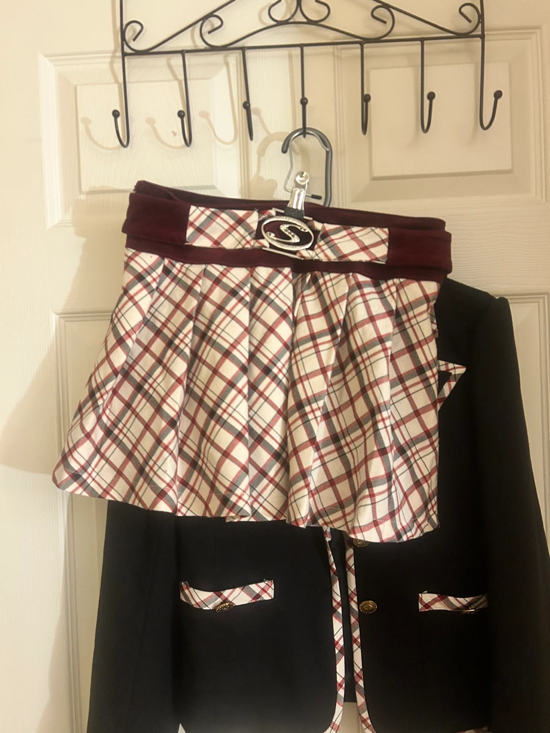 Plaid Skirt & Black Blazer Set size Xs- S - photo 2