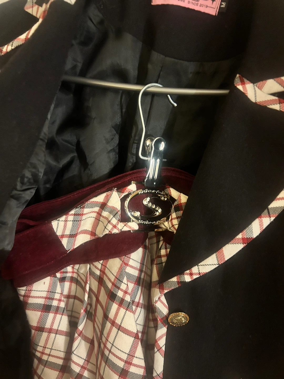 Plaid Skirt & Black Blazer Set size Xs- S - photo 4