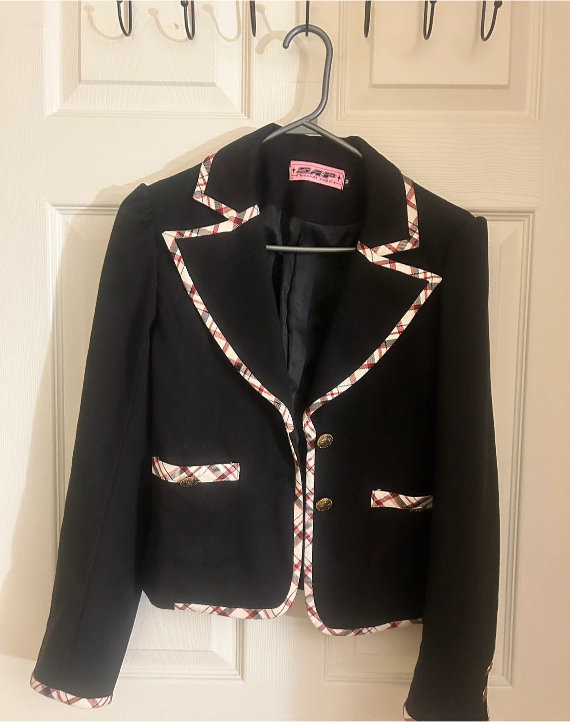 Plaid Skirt & Black Blazer Set size Xs- S
