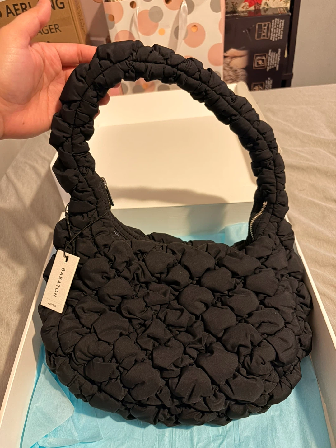 Aritzia Babaton Black Quilted Bag