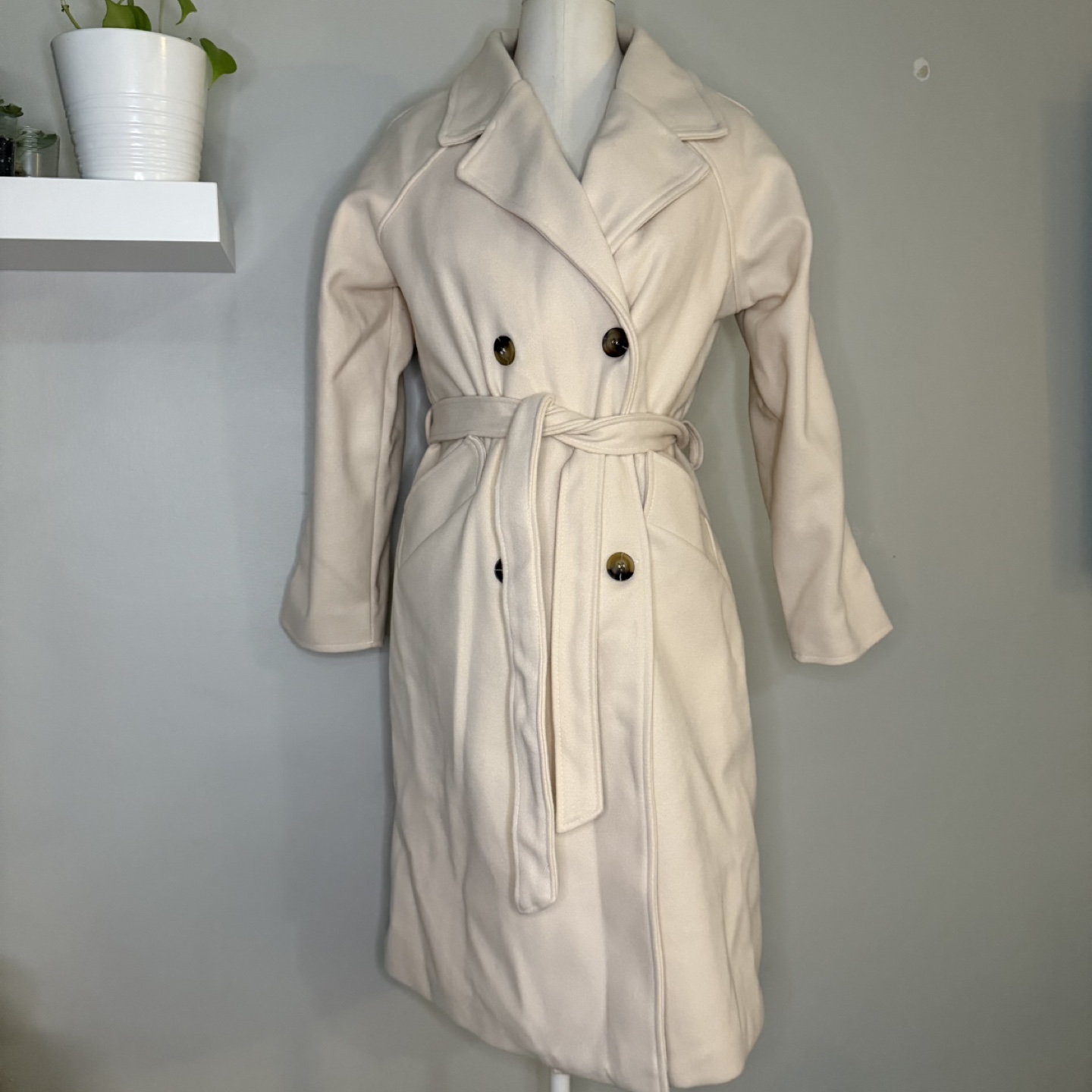 JIEPOTU Beige Trench Coat - Size M