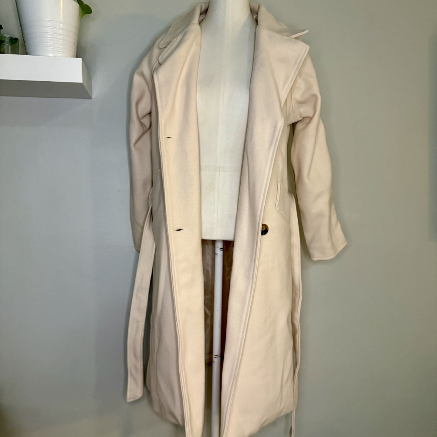 JIEPOTU Beige Trench Coat - Size M - photo 2