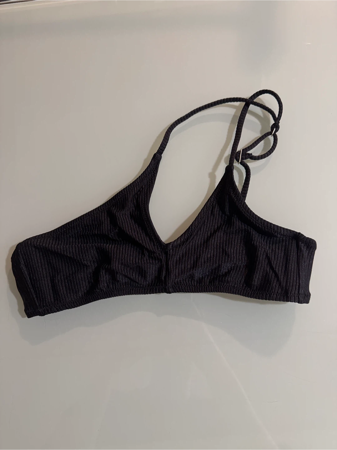 Aerie Shine Rib One Shoulder Bandeau Bikini Top - Small - photo 2
