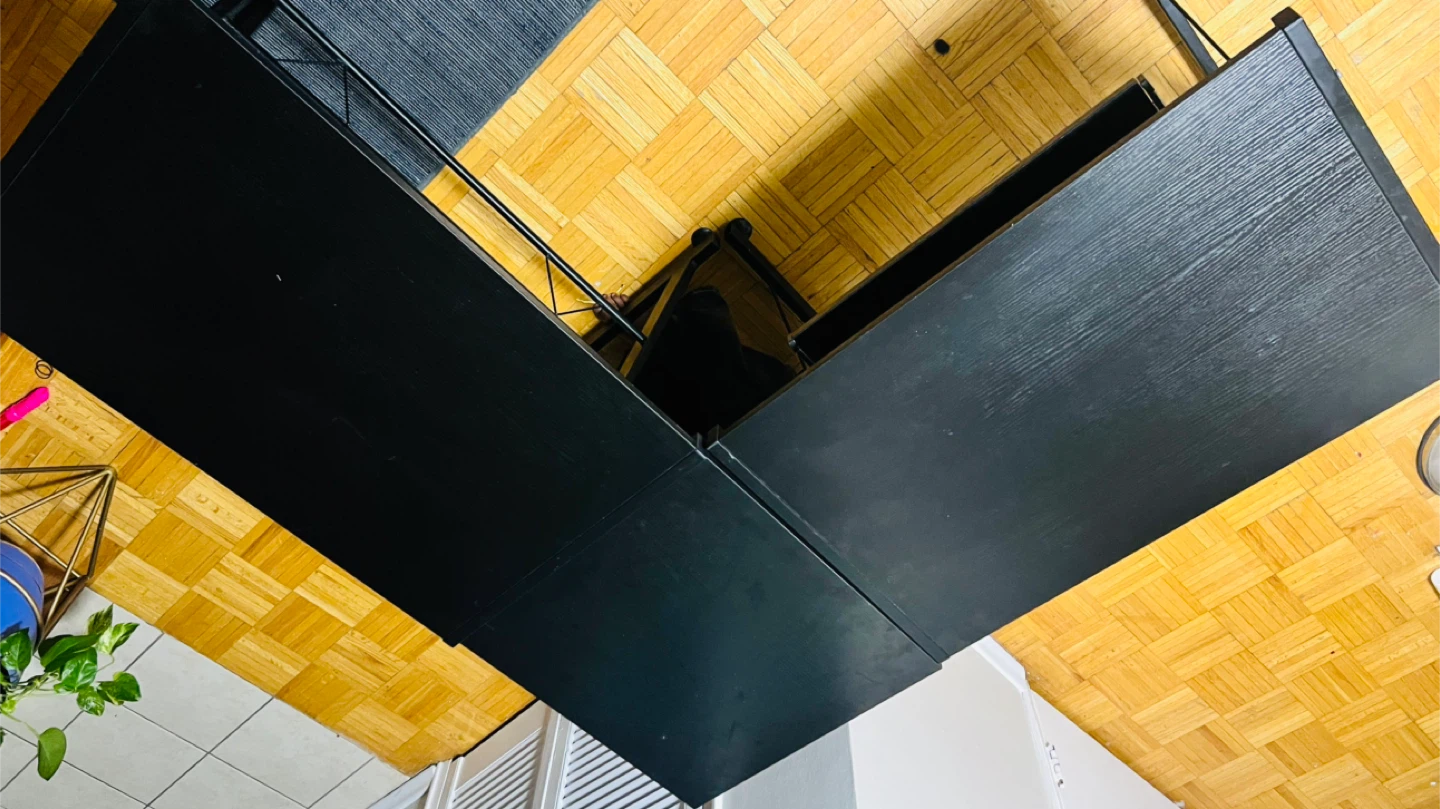 Black L-Shaped Desk - photo 2