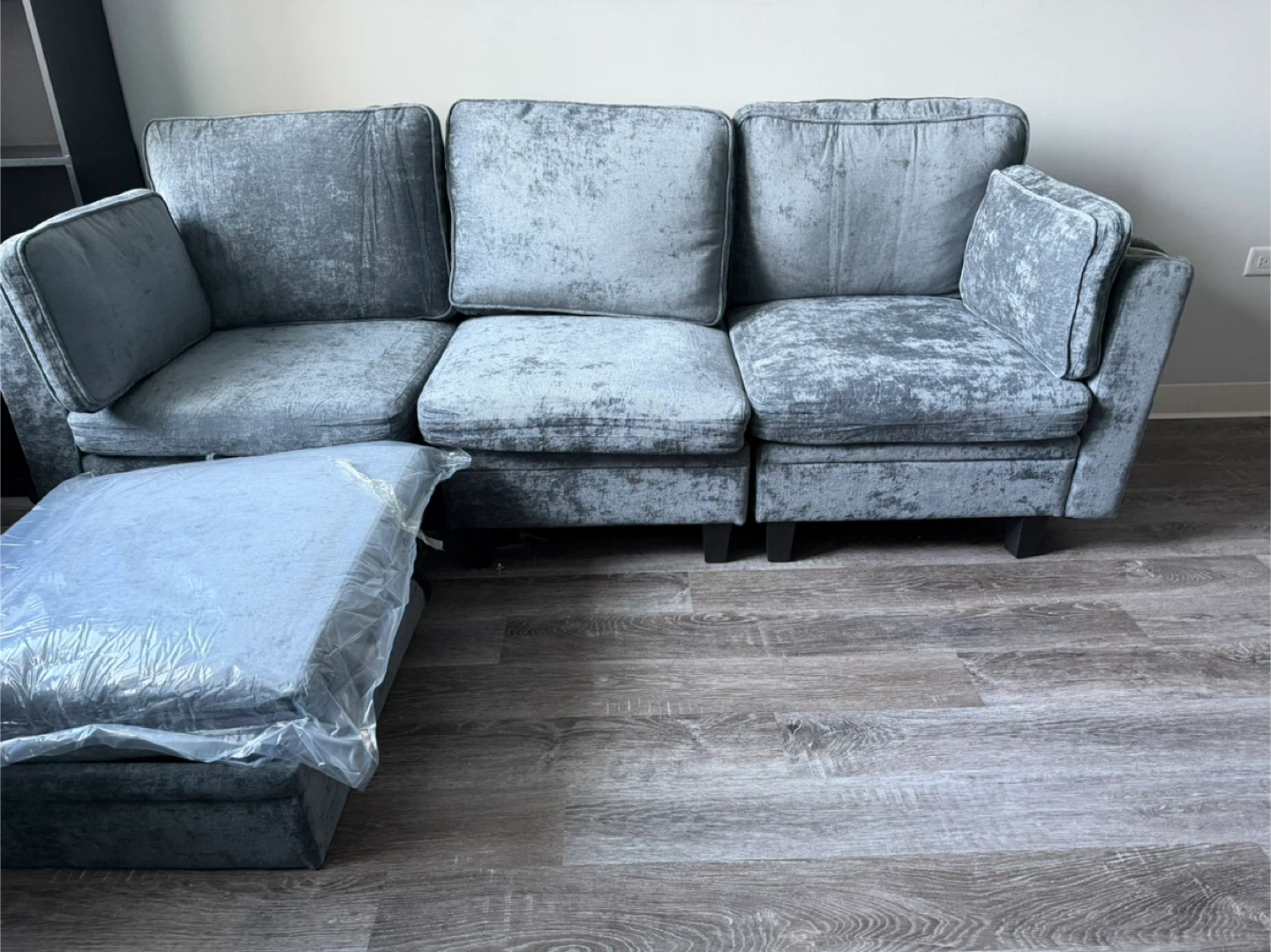 Gray Modular Sectional Sofa with Ottoman - photo 2