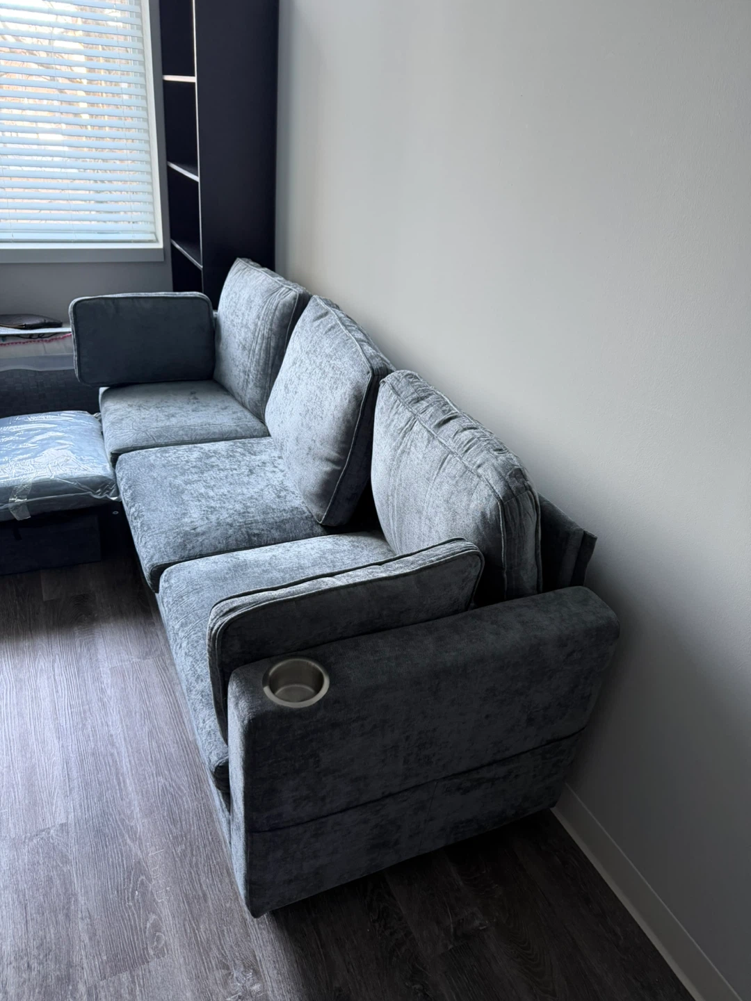 Gray Modular Sectional Sofa with Ottoman - photo 5