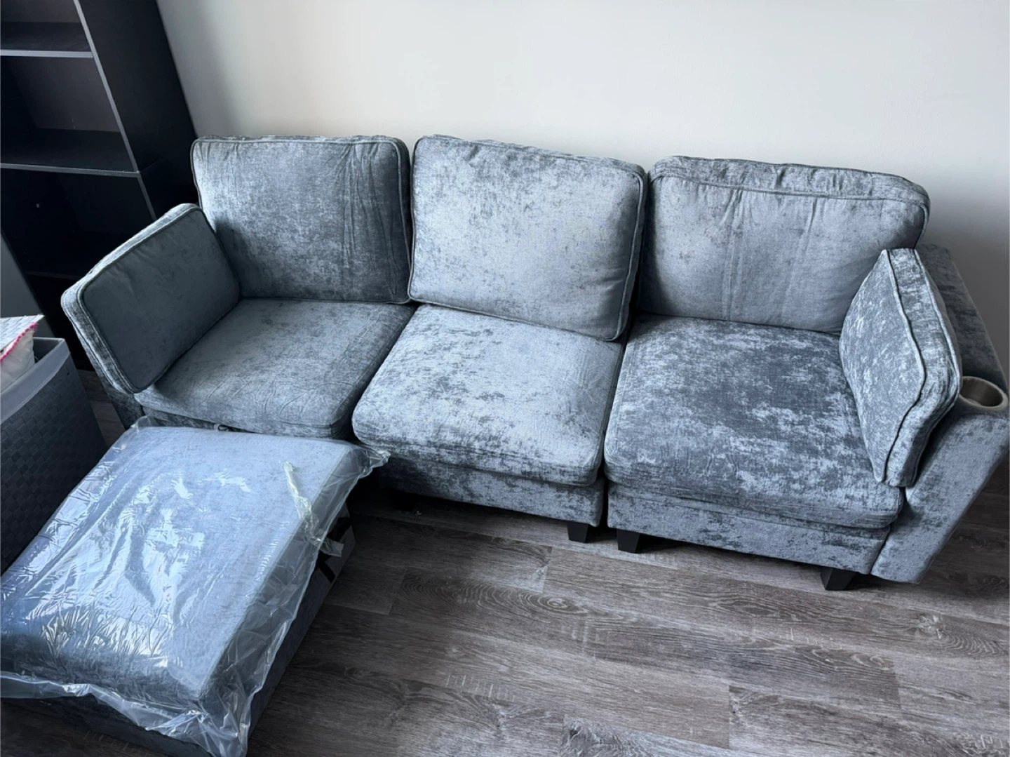 Gray Modular Sectional Sofa with Ottoman - photo 4