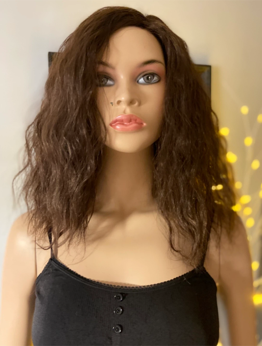 NWOT: 14” Unisex Voluminous Wavy Brown Synthetic Wig 2349 - photo 2