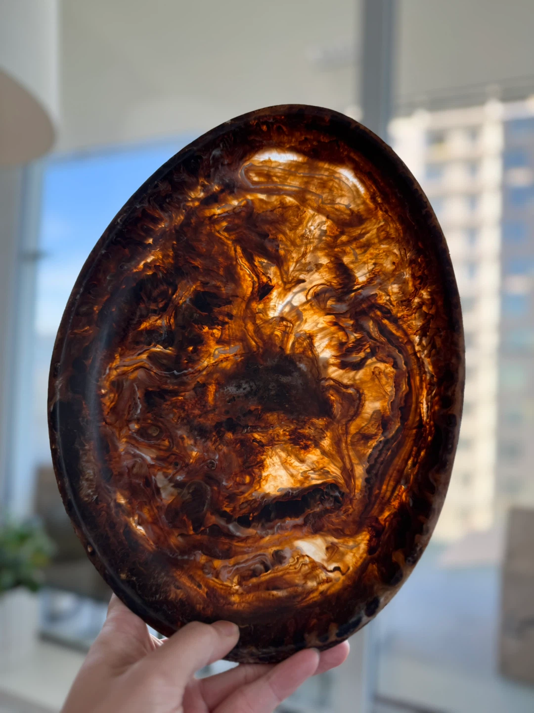 Decorative Brown Resin Trays - Set of 2 - photo 4