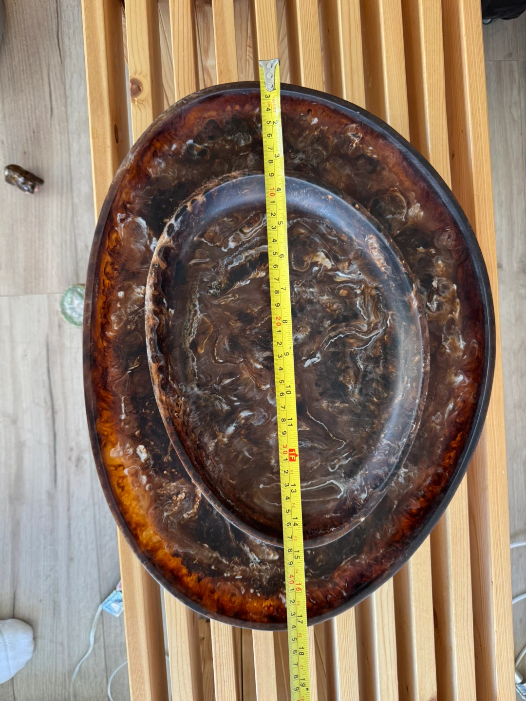 Decorative Brown Resin Trays - Set of 2 - photo 5