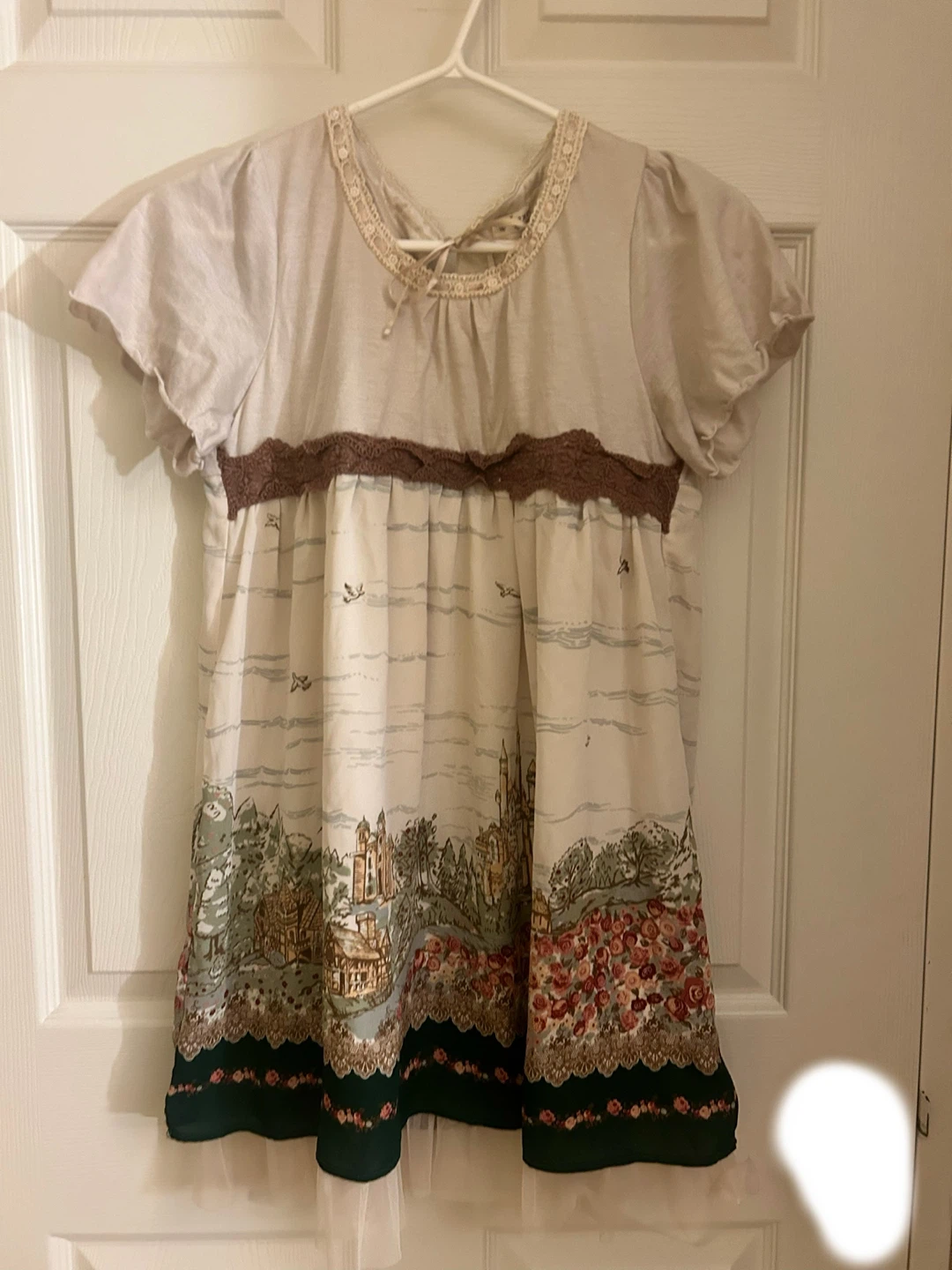 Patterned Babydoll Dress XS-S