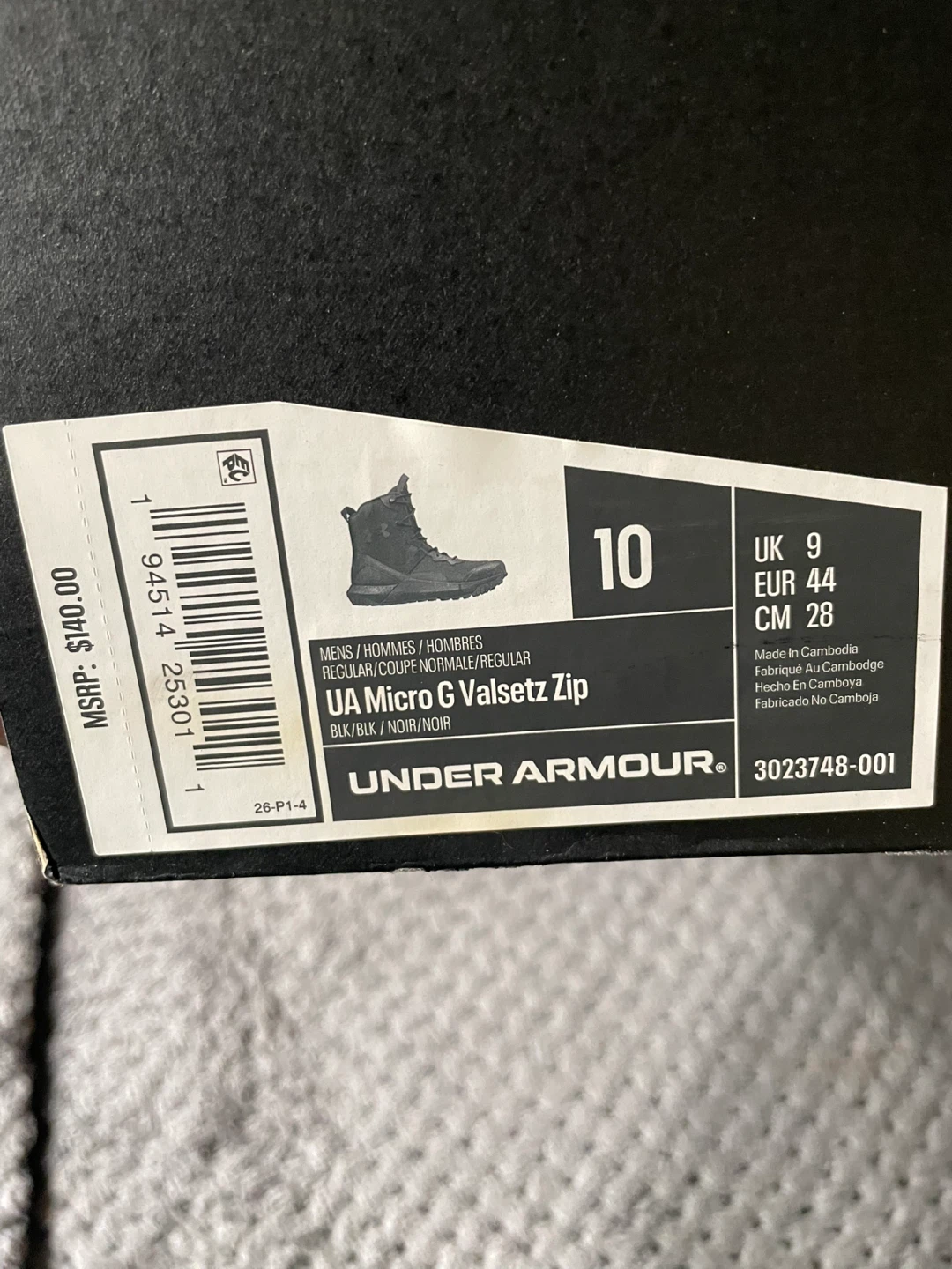 Under Armour Micro G Valsetz Zip Boots - Men's Size 10