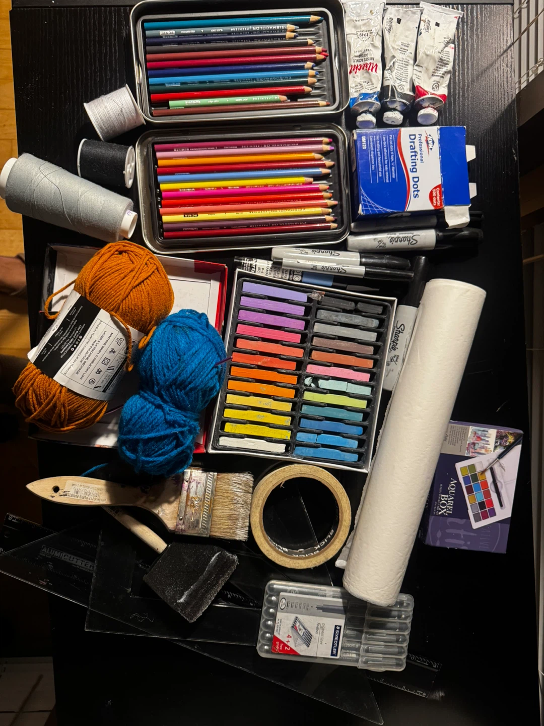 Mixed Art Supplies: Prismacolor, Utrecht, Sharpie