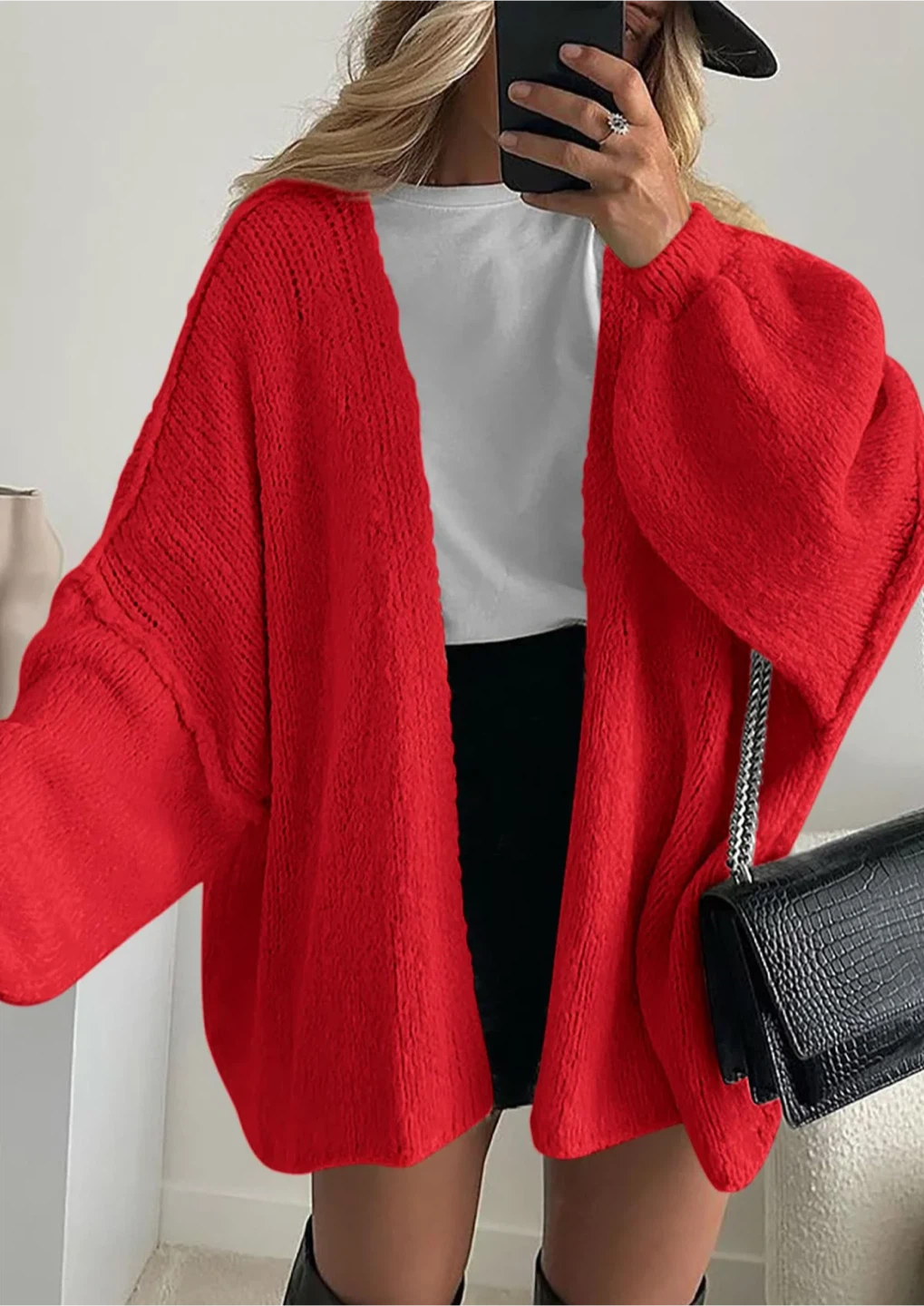 NEW! PRETTYGARDEN Oversized Lantern Sleeve Knit Cardigan - photo 3