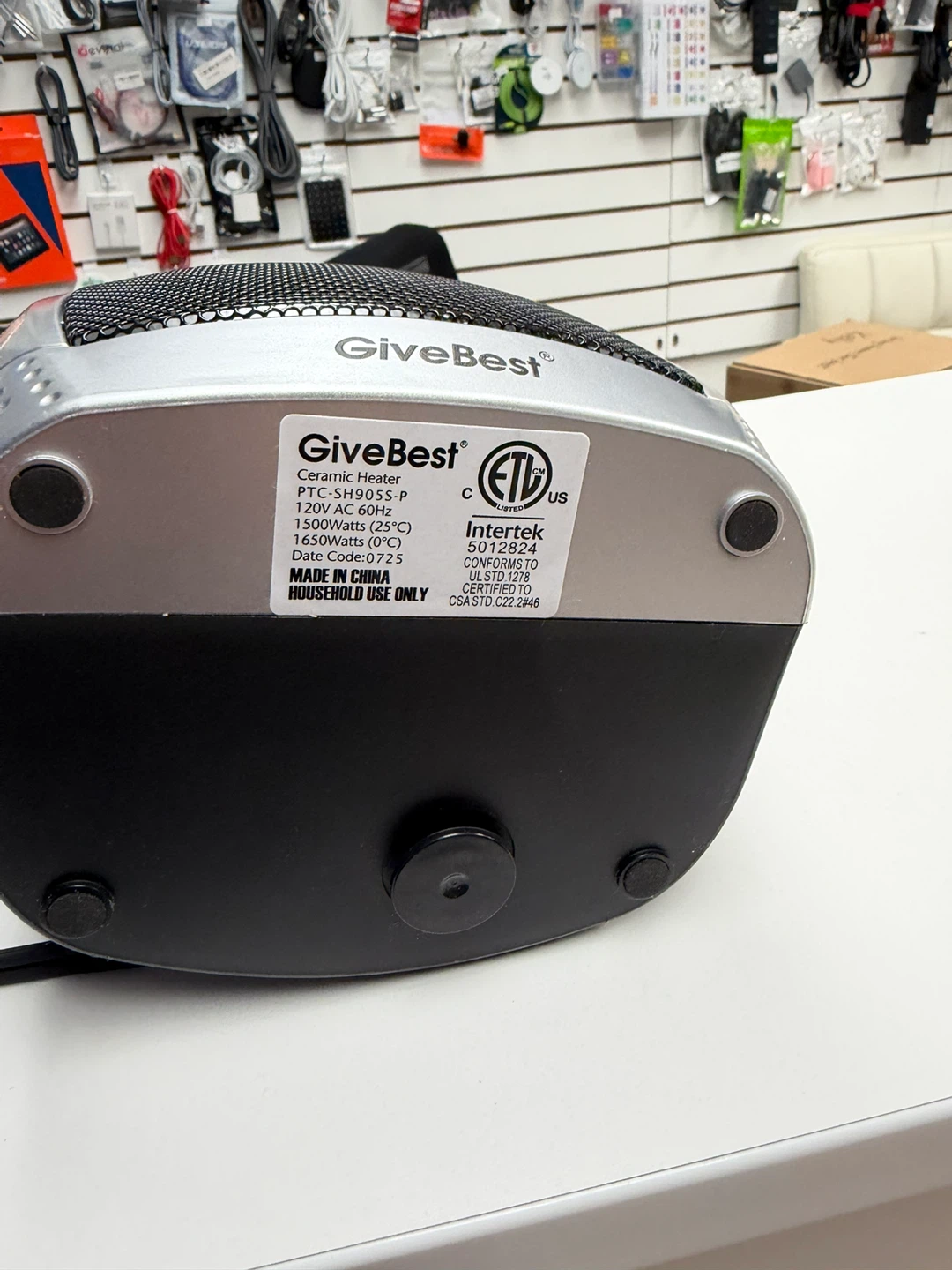 Electric Space Heater with Thermostat, 1500W/750W S - photo 5