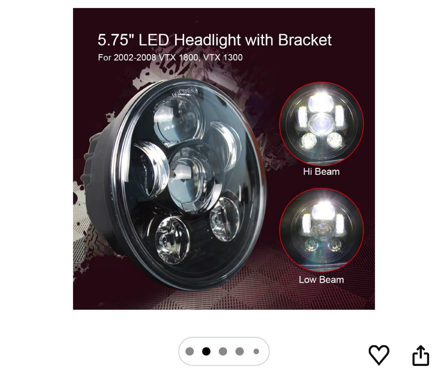 Atubeix VTX 5.75" LED Headlight with Bracket - Black - photo 3