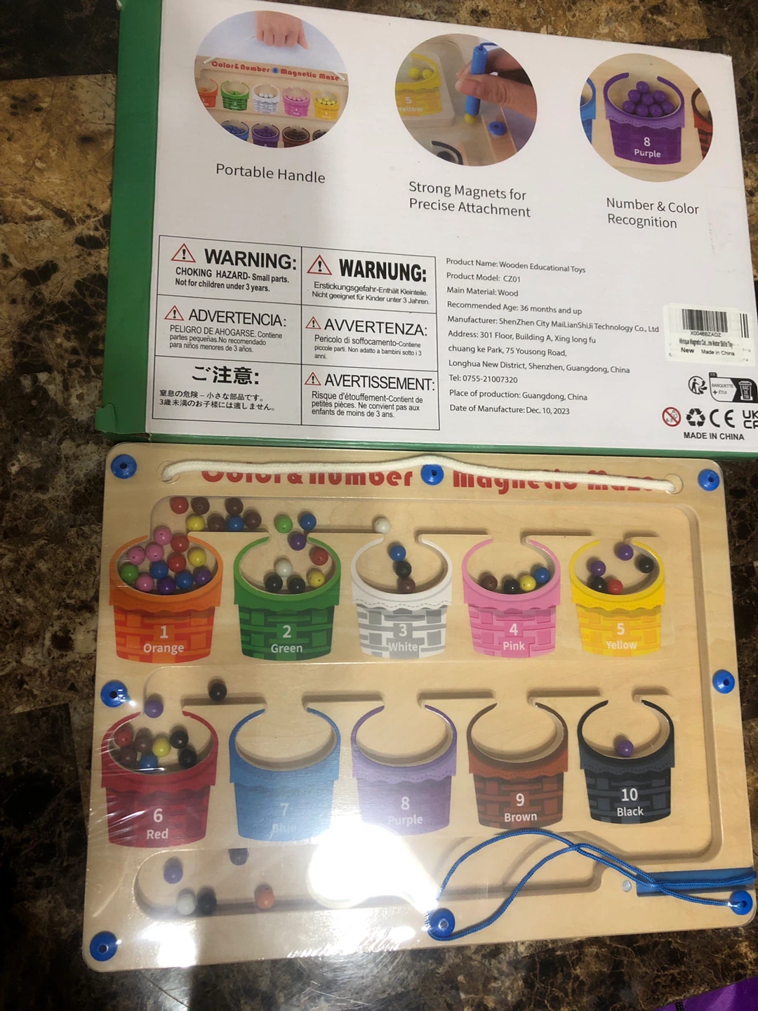 NEW-Colour & Number Magnetic Maze - Wooden Educational Toy - photo 4