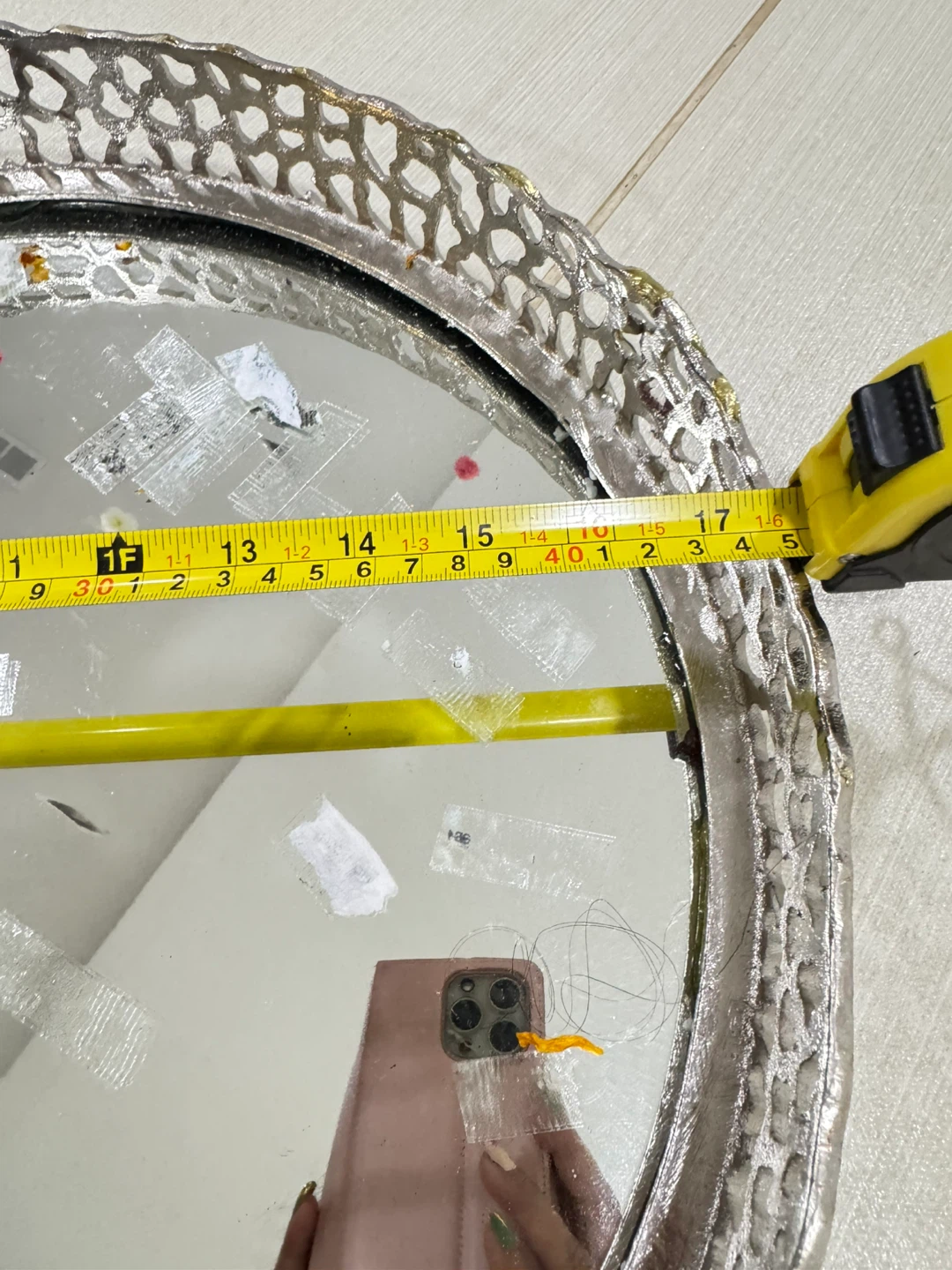 Silver Decorative Mirror Tray, 16 inch - photo 2