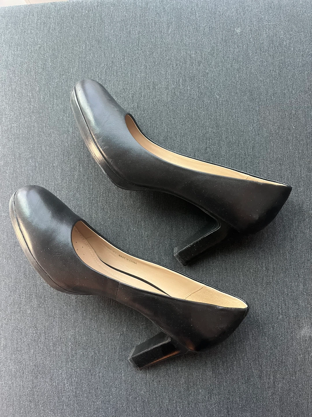Geox Black Leather Heels - Size 8
