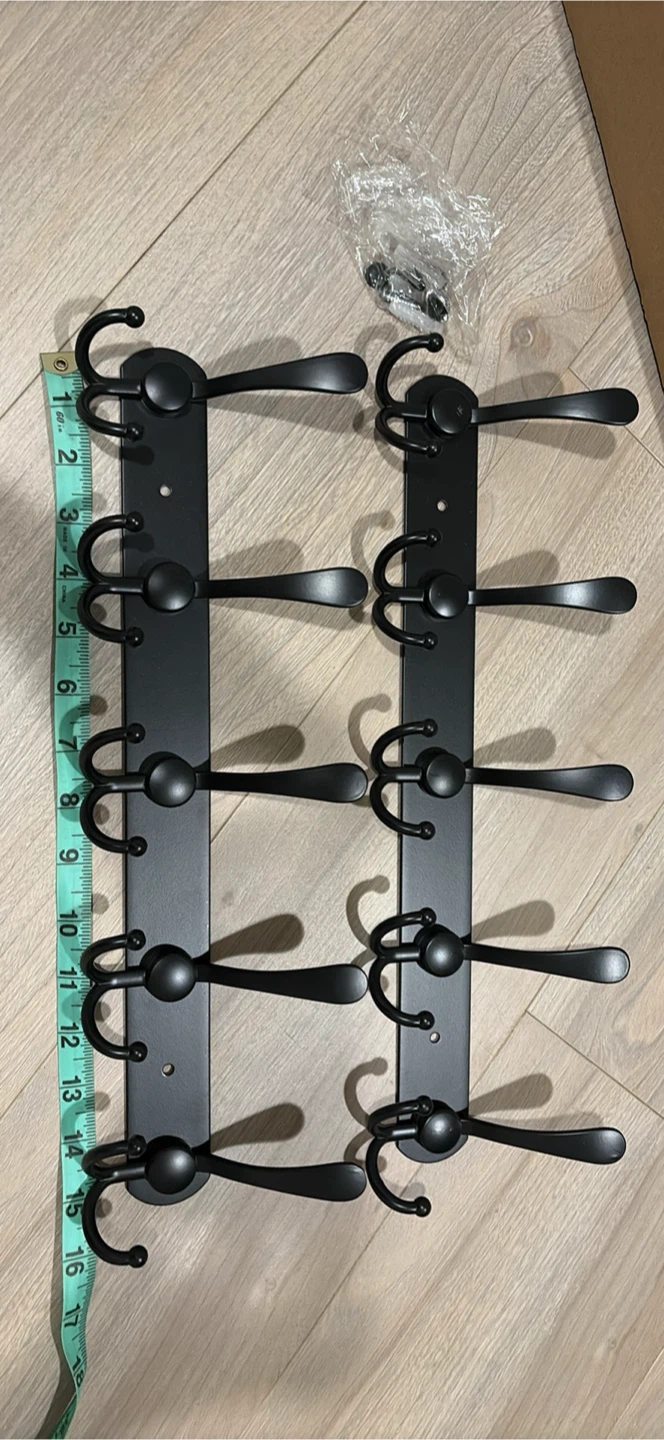 ENCOZY Black Metal Wall Mounted Coat Rack