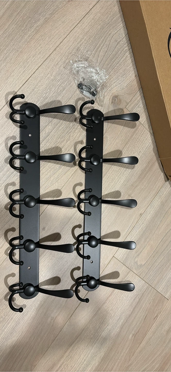 ENCOZY Black Metal Wall Mounted Coat Rack - photo 2