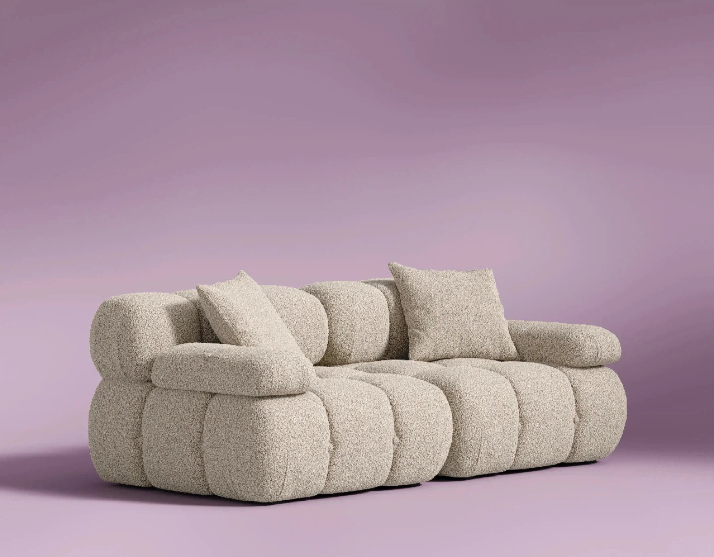 Rove Lab - Marshbello 3pc Shearling Almond Sectional Sofa - photo 2