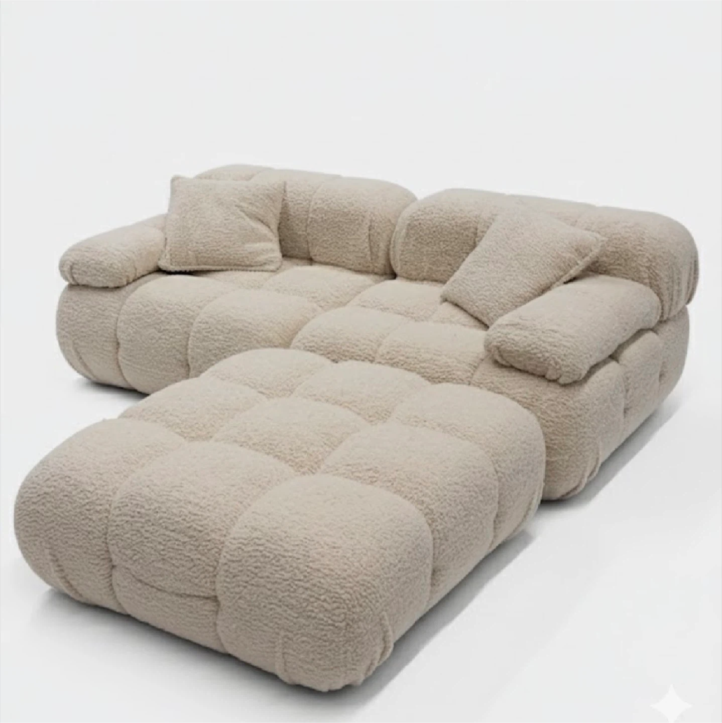 Rove Lab - Marshbello 3pc Shearling Almond Sectional Sofa
